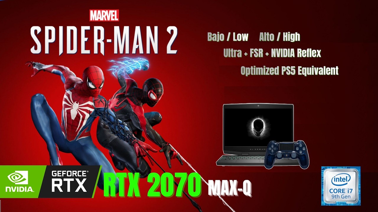 Marvel's Spider-Man 2 - RTX 2070 Max-Q Laptop 🎮 i7-9750H | Alienware m15
