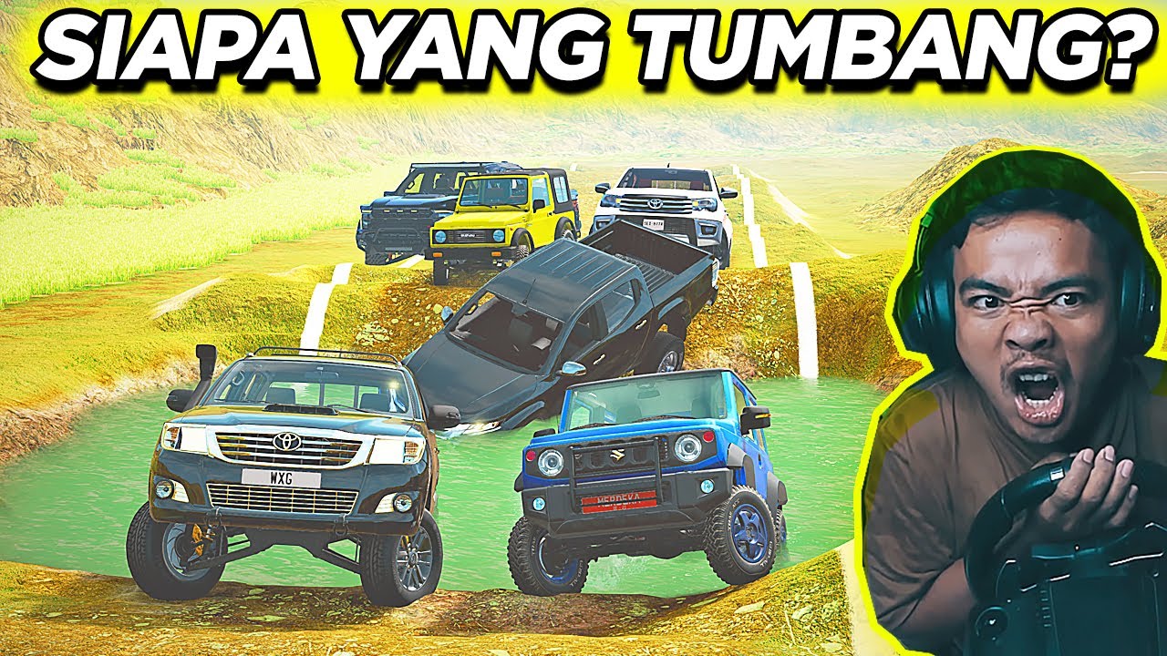 6 Mobil Offroad Uji Nyali Lewati Rintangan Air & Lumpur! - BeamNG Drive