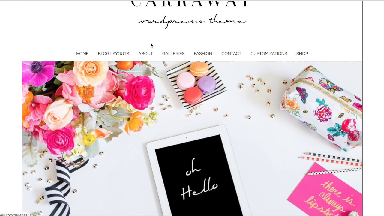 Carraway Feminine WordPress Theme by Angie Makes