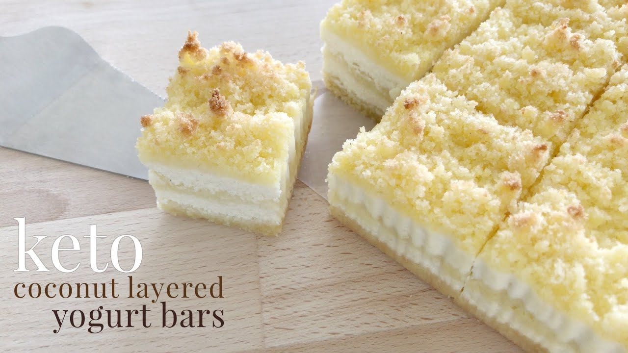 Keto Coconut Layered Yogurt Bars