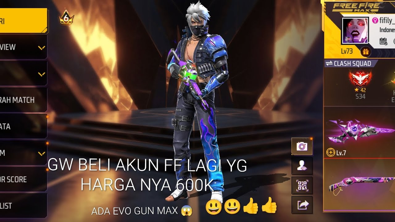 AKHIRNYA GW BELI AKUN FF LAGI SETELAH 1 TAHUN YANG LALU 😄👍 FREE FIRE INDO