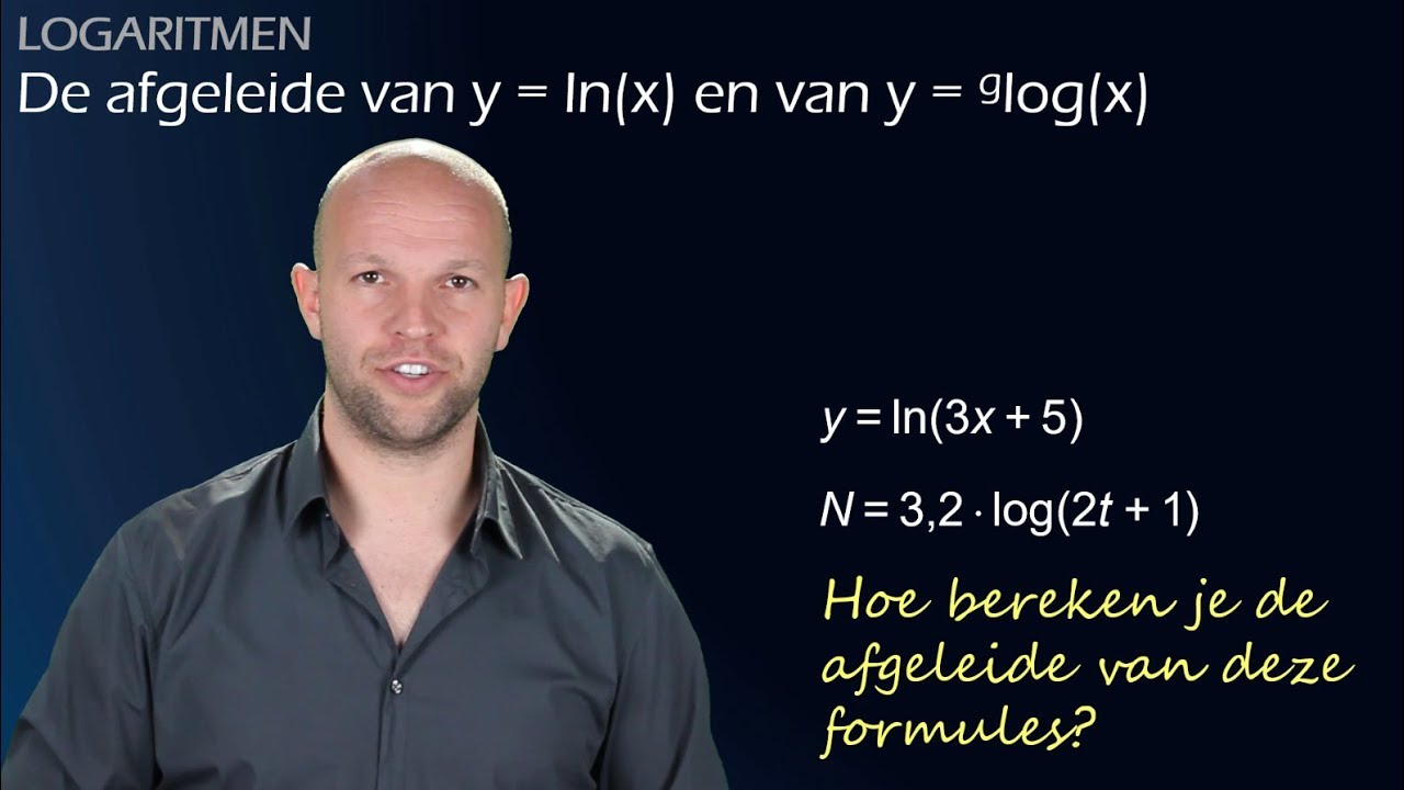 Differentiëren - De afgeleide van y = ln(x) en y = g log(x) (vwo A) - WiskundeAcademie
