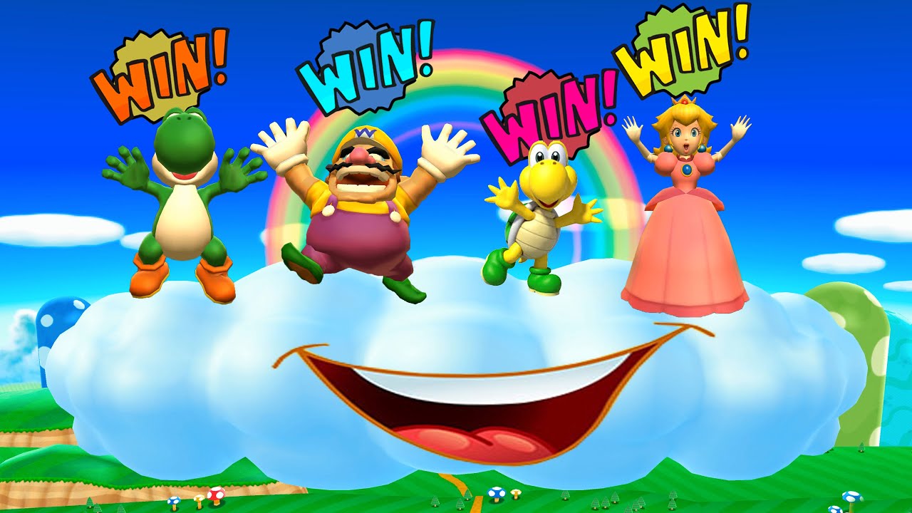 Mario Party 9 Minigame Mode #5 High Rollers - Yoshi vs Wario vs Koopa Troopa vs Peach(Master CPU)