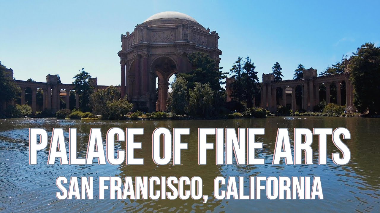 Walking around Palace of Fine Arts in San Francisco, California, architectural attraction