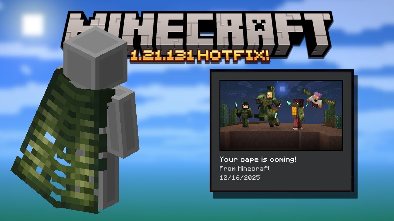 ZOMBIE CAPE NEWS, BLOCK ERROR FIXED! Minecraft Bedrock 1.21.131 Hotfix!