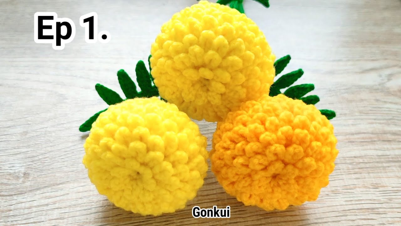❤️Ep1. Flowers step1 | Easy Crochet Marigold flower | Crochet Flower Bouquet #crochetflower #crochet