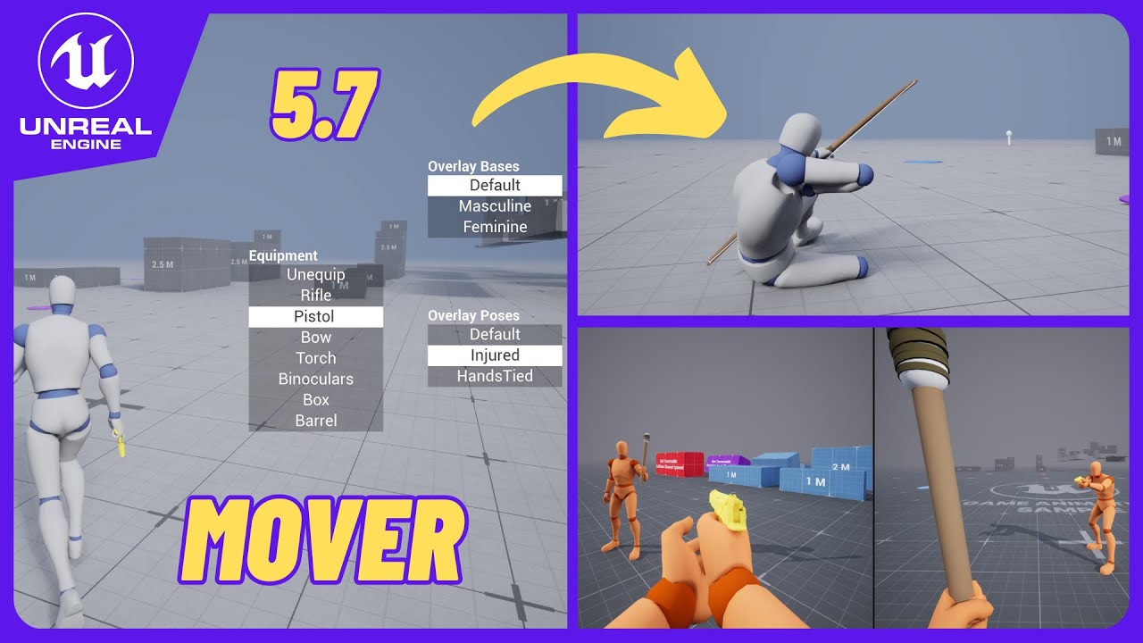 GASP ALS UE 5.7 - Mover - First Person - Modular - Unreal Project Files Available