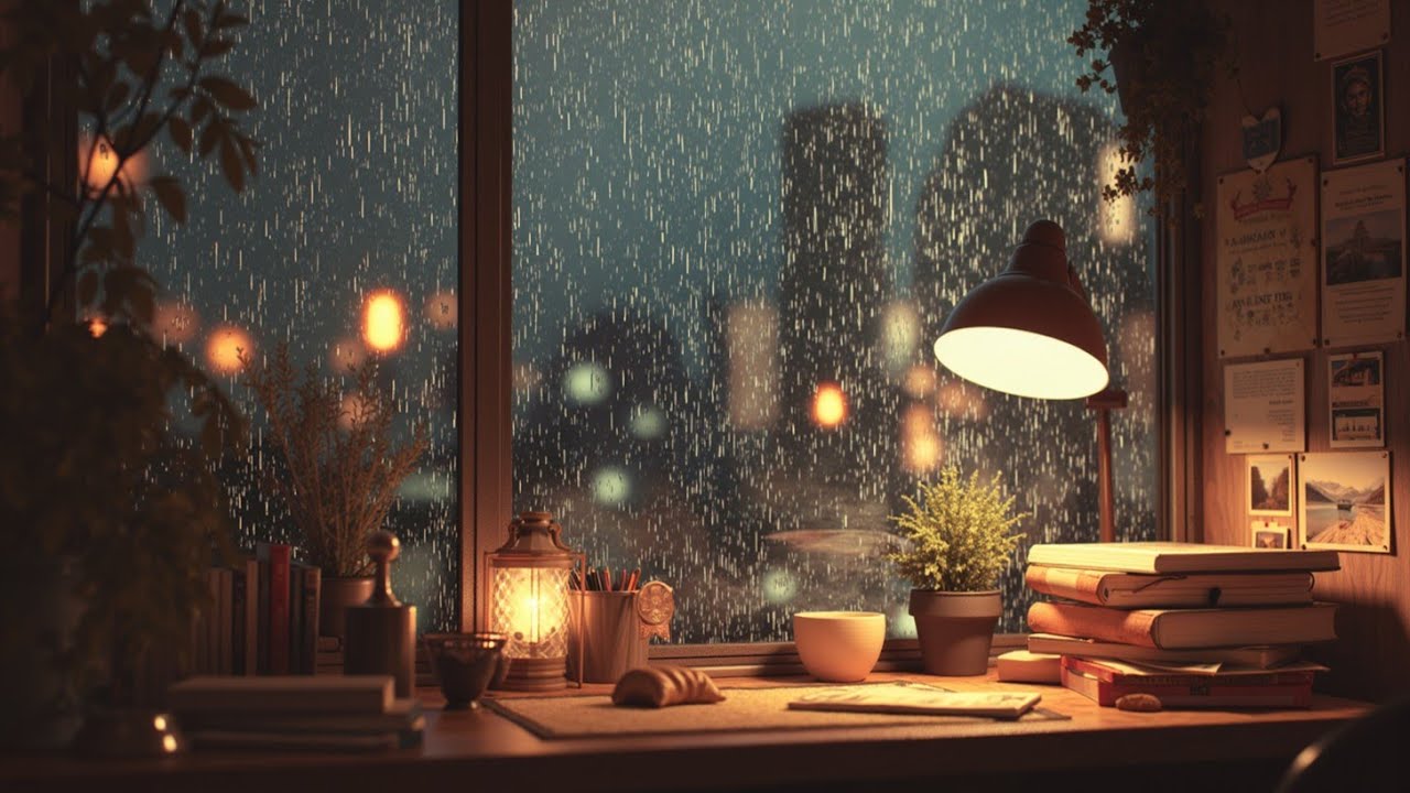 Nightly Jazz for Soothing Relaxation | Gentle Music for Rainy Study & Sleep Ambience