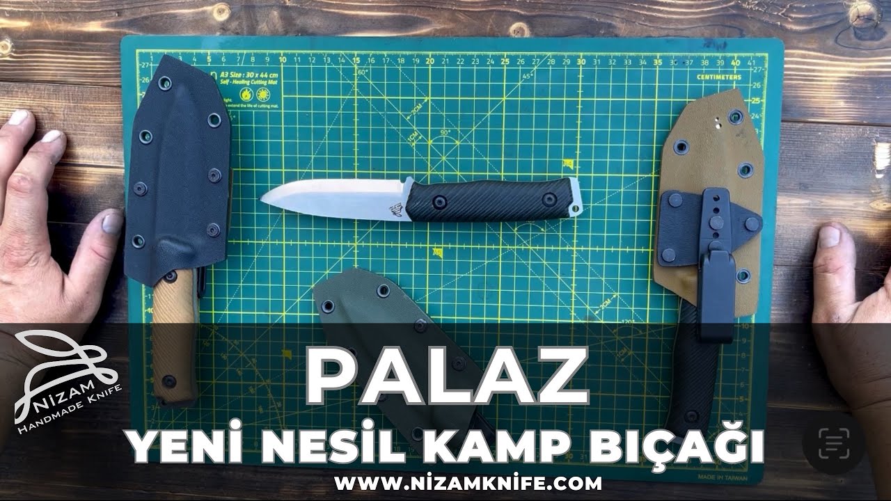 PALAZ Yeni Nesil Kamp Bıçağı K340 Çelik Kydex Kılıf 60 HRC Serlik 