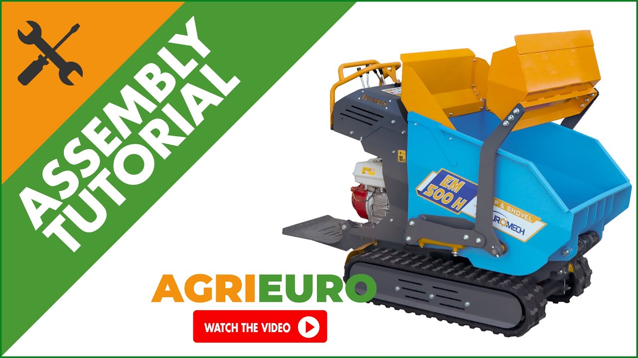 EuroMech EM500H-Dump & Shovel Tracked Power Barrow - Hydraulic dumper 500 Kg - Assembly tutorial
