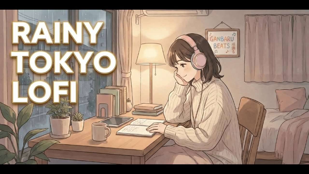 Rainy Tokyo Night ☔️ Japanese Lo-Fi Hip Hop for Studying & Focus | Ganbaru Beats
