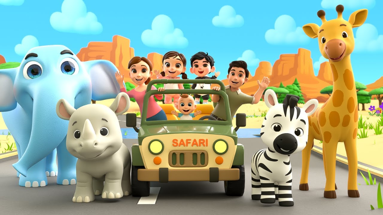 Aprende a contar hasta 10 con animales de safari | Canciones infantiles para recién nacidos