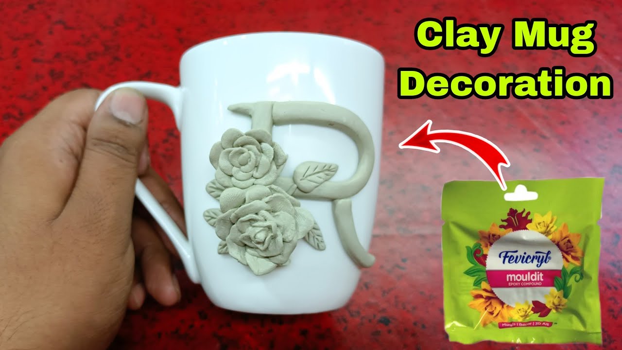 Beautiful Alphabet Clay Mug Decoration | DIY | Desk Decor