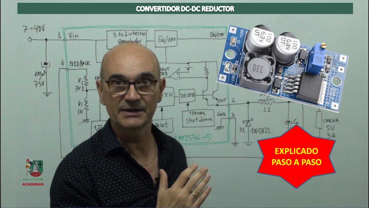 Como reducir voltaje fuente DC. Funcionamiento  Convertidor DC-DC Buck (Reductor) Clase 126