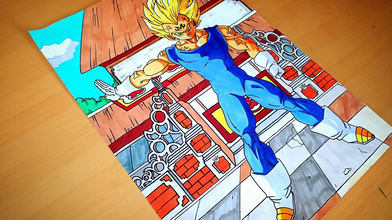 DIBUJO de MAJIN VEGETA 🔥 DRAGONBALL Z DRAWING