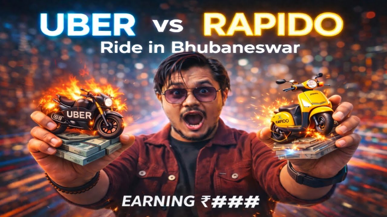 80 Day मैं 100000 Challenge, Day - 6 UBER Ride in Bhubaneswar #uber #ubermoto #rapido #biketaxi 