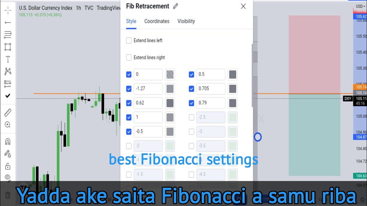 Yadda ake amfani da Fibonacci a trading view | best Fibonacci settings