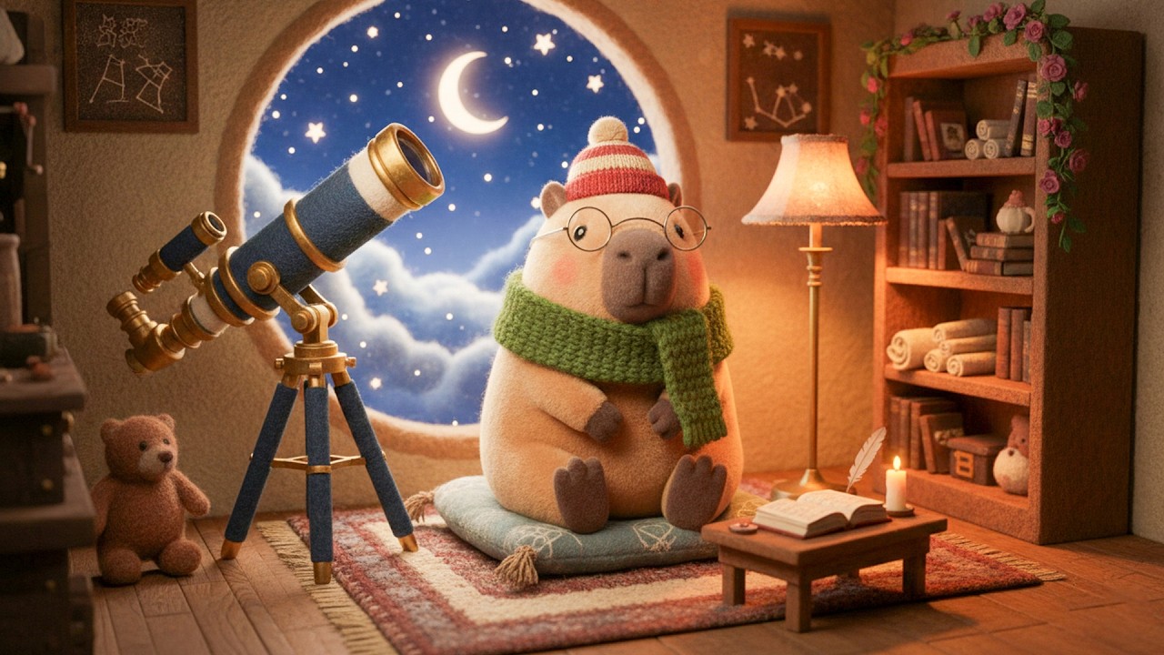 Capybara's Starry Night 🌙 Deep Sleep Lofi Music to Clear Your Mind