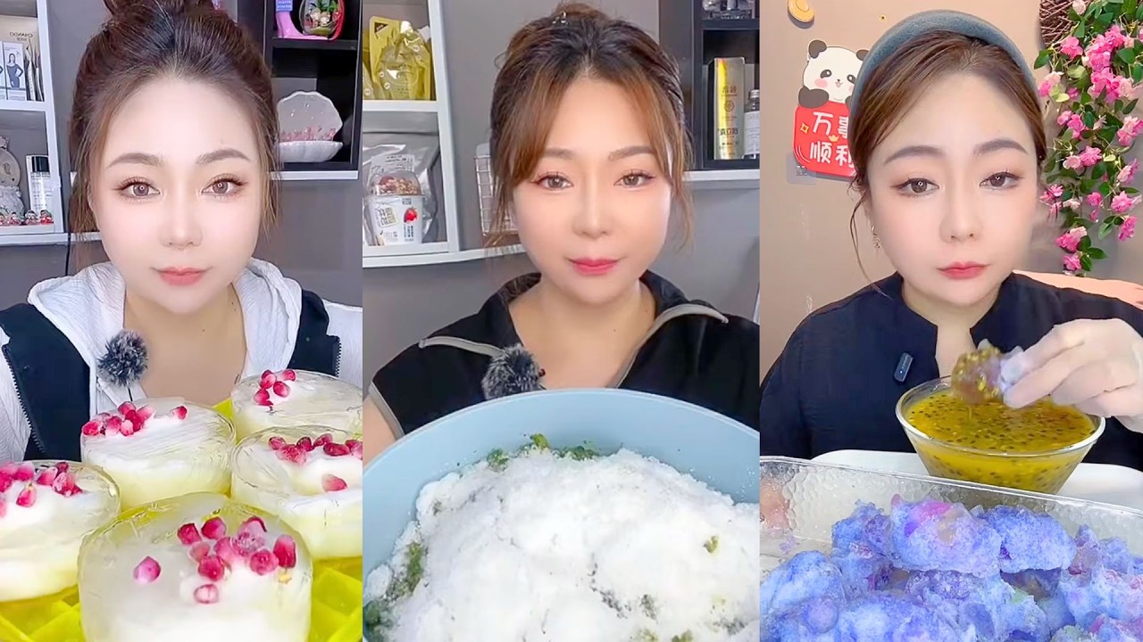 Snow Ice Jelly Dessert and Purple Crunch ASMR