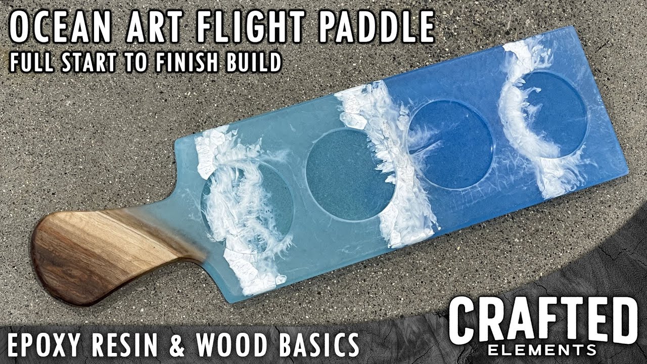 Epoxy Ocean Art Beer Flight Paddle Board - Full Build - Total Boat Resin + Crafted Elements Molds