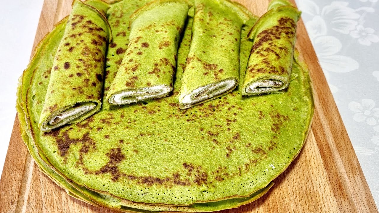 Clatite fara gluten cu spanac si faina de ovaz