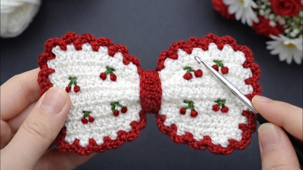 💰 I Made 50 of These and Sold Them All! 🍒 Viral Crochet Cherry Bow Tutorial