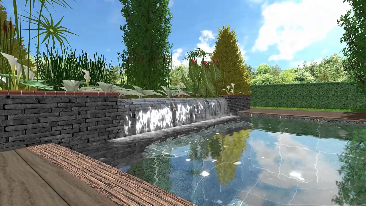 Piscina naturalizada en 3D