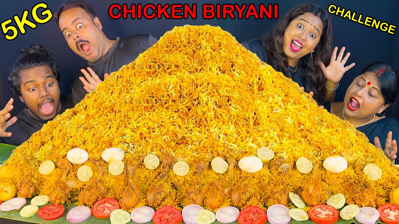 5kg Chicken Biryani Eating Challenge | Massive Chicken Biryani Eating Competition