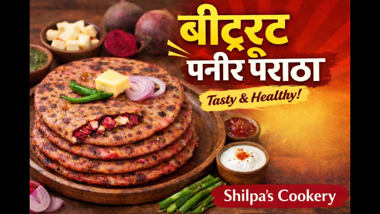 नाश्त्यासाठी मस्त गुबगुबीत बीट्रूट & पनीर पराठा | Healthy Breakfast Recipe | Beetroot Paneer Paratha