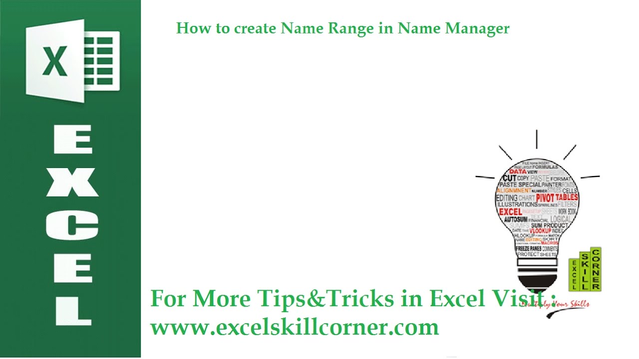 How to create Name Range in Name Manager