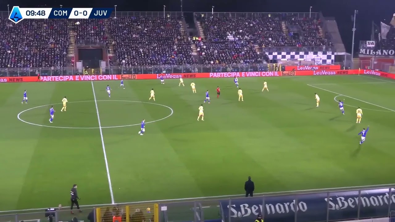 Fabregas Build-up and progression of possession vs Thiago Motta  Como-Juventus TACTICAL CAM ANALYSIS