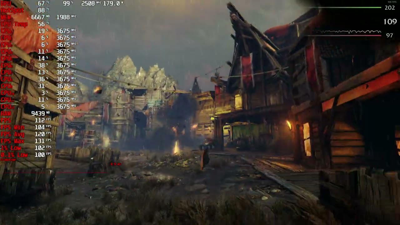 Middle-earth: Shadow of Mordor 2k,1440p benchmark r5 5600x,RX 6700 XT