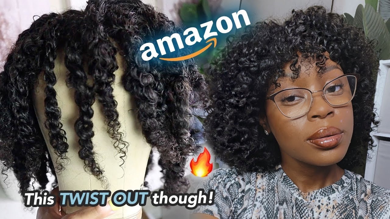 So I did a twist out on this wig from Amazon & I'm 𝐈𝐍 𝐋𝐎𝐕𝐄 😍 | Kinky Curly Afro Wig With Bangs