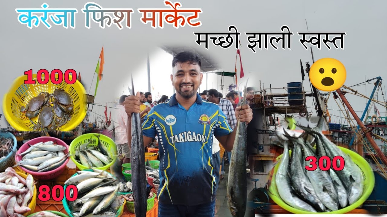 करंजा फिश मार्केट मध्ये अचानक झाली मच्छी स्वस्त😮🤗#agrikoli #vlogs #fish 