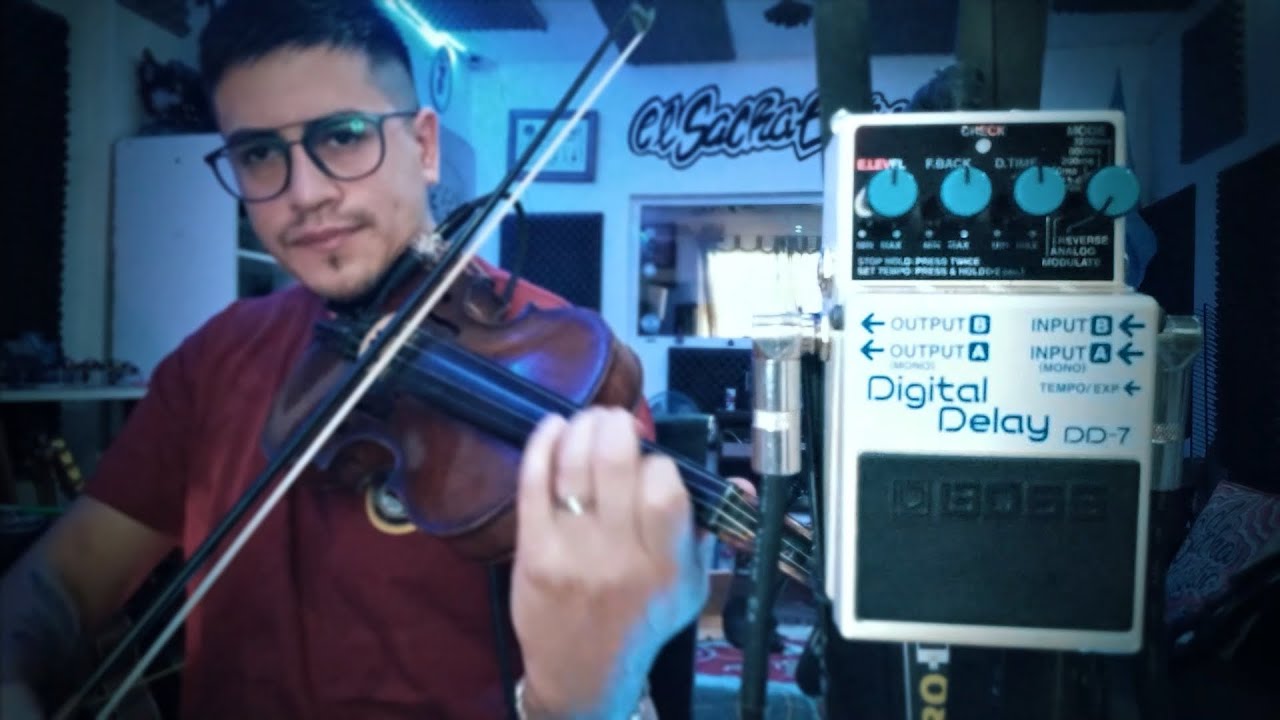 Como suena un pedal de DELAY en el violín? test de audio pedal Boss digital delay (en español)