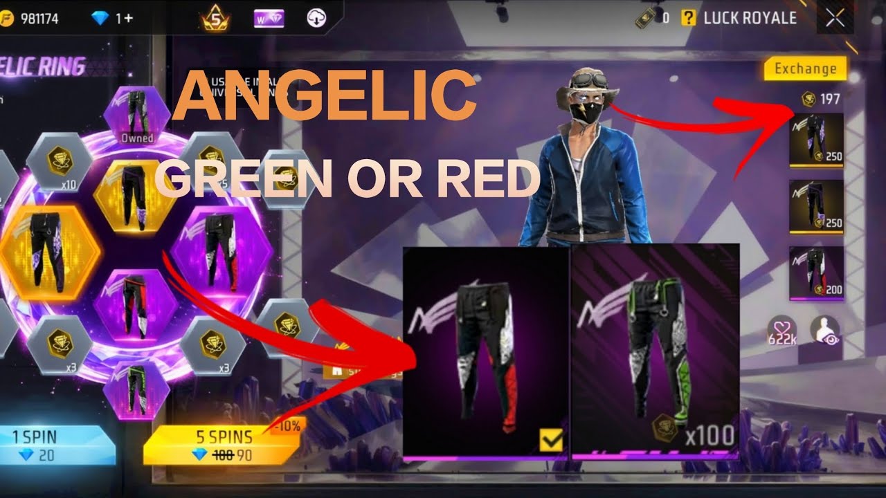 FREE FIRE ANGELIC EVENT GREEN OR RED CLAIM PAINT #reddevil #freefire 