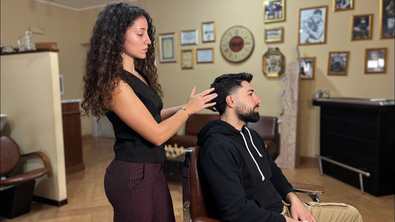 ASMR 💈IRIS BARBER LADY &ldquo;RELAXING HAIRCUT FOR MAN&rdquo;