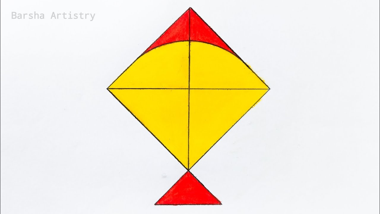 How to Draw a Kite | Easy Kite Drawing Tutorial for Kids | Ghuri Aka | ঘুড়ি আঁকা সহজ উপায়