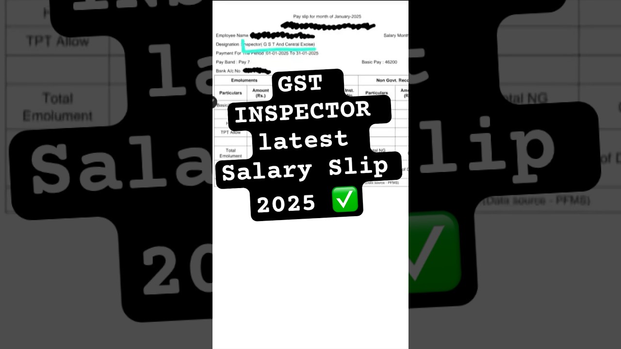 Latest Govt job salary slip January 2025 ssc cgl gst Inspector salary #ssccgl #cgl #sscexam