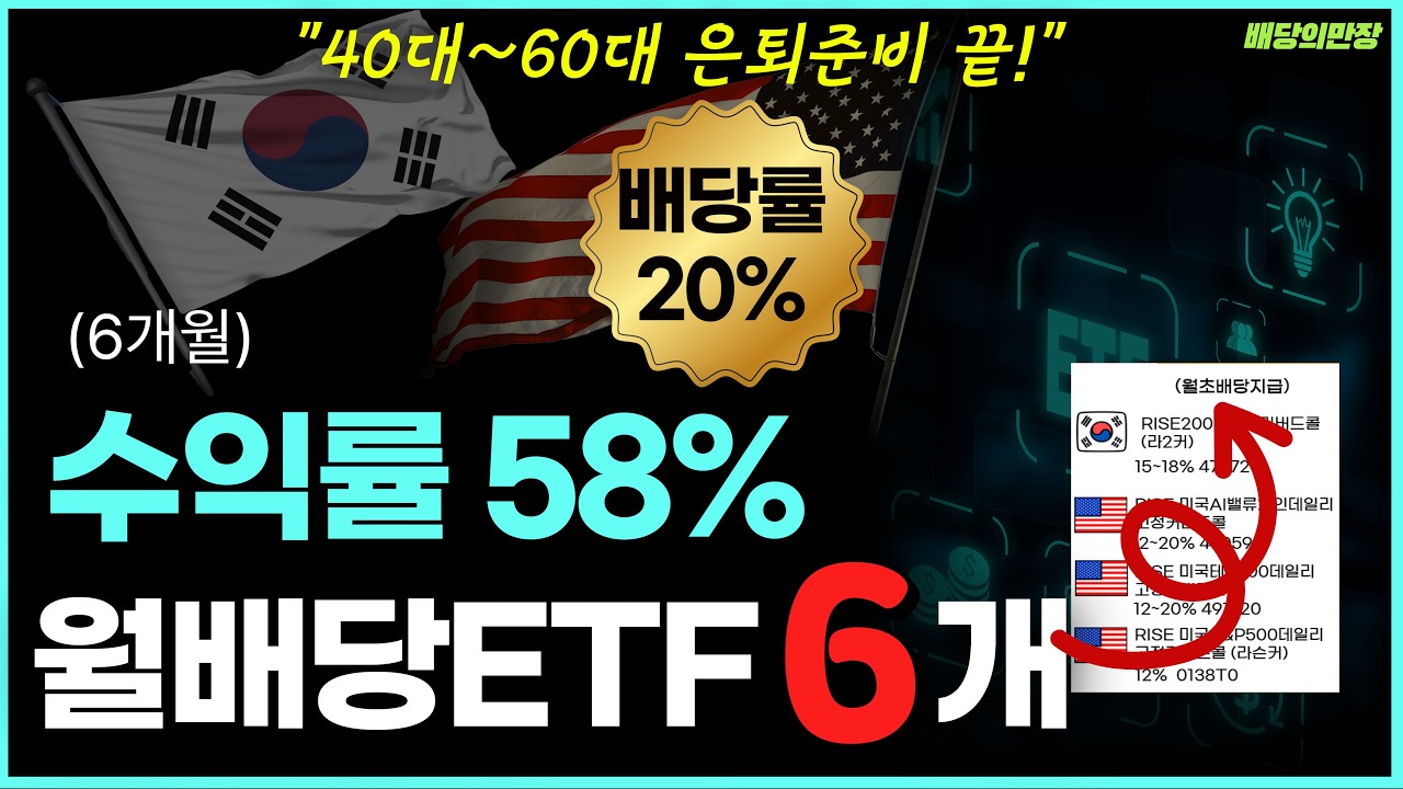 40대~60대 월배당ETF 6개로 은퇴준비 끝! 거의 비과세ETF까지 챙겨가세요!