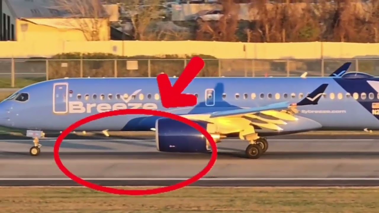Aterrizaje de un Airbus A220-200 de Breeze Airways #aviation #planespotting #airplane #Vuelos #viral