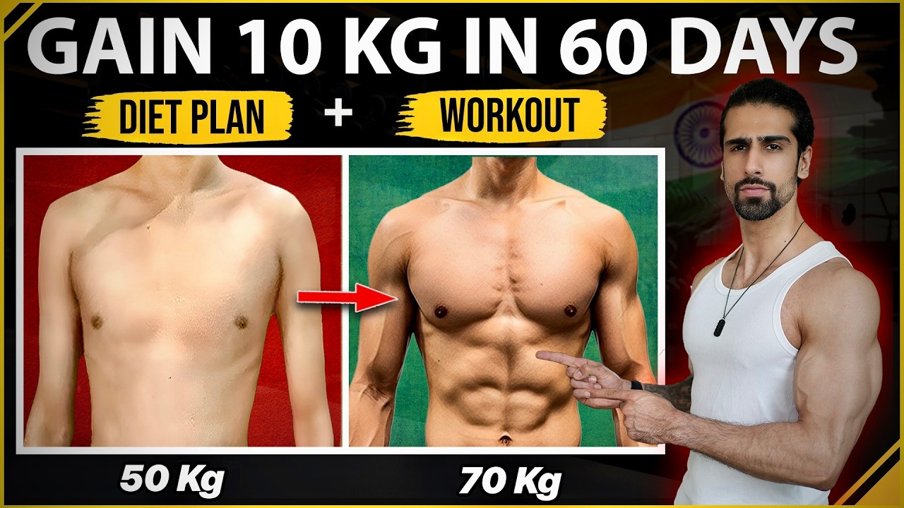 Gain 10 kg Weight In 60 Days | Full Day Diet & Workout Plan for Bulking