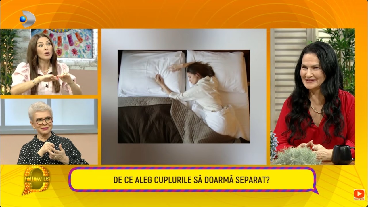 Follow us! - Gabriela Marin, despre dormitul separat, un subiect tot mai discutat in cupluri!