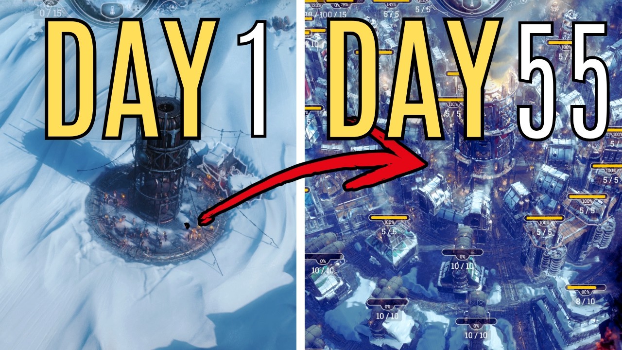 Frostpunk: بنيت مدينة كاملة في 50 يوم! | دليل النجاة وتجنب الأخطاء (تختيم كامل)