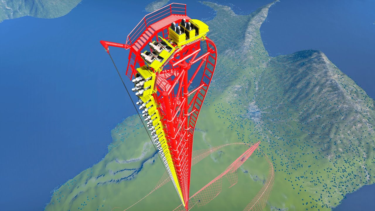 100 Cars 3500 FT Drop Down Roller Coaster – Planet Coaster