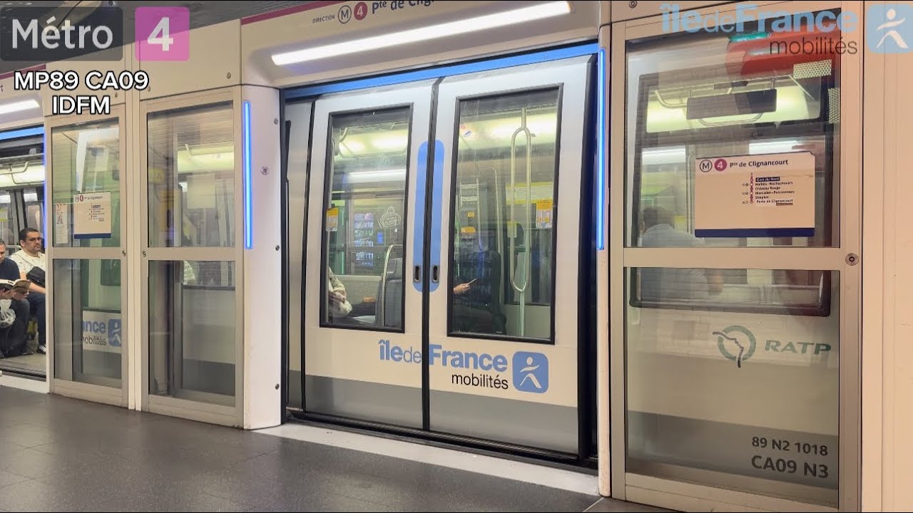 M4 - D&eacute;part des rames MP89 CA13, CA09, CA03 &agrave; [ Gare du Nord ]