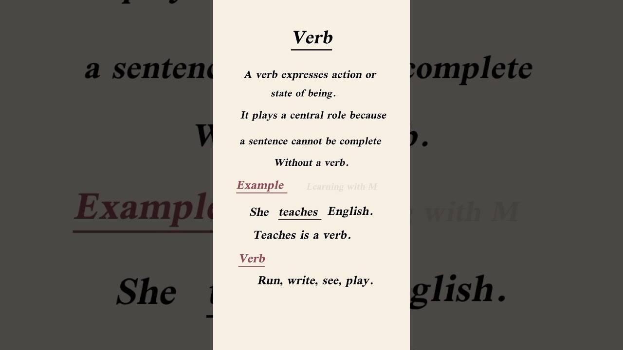 Verb, What is verb? 