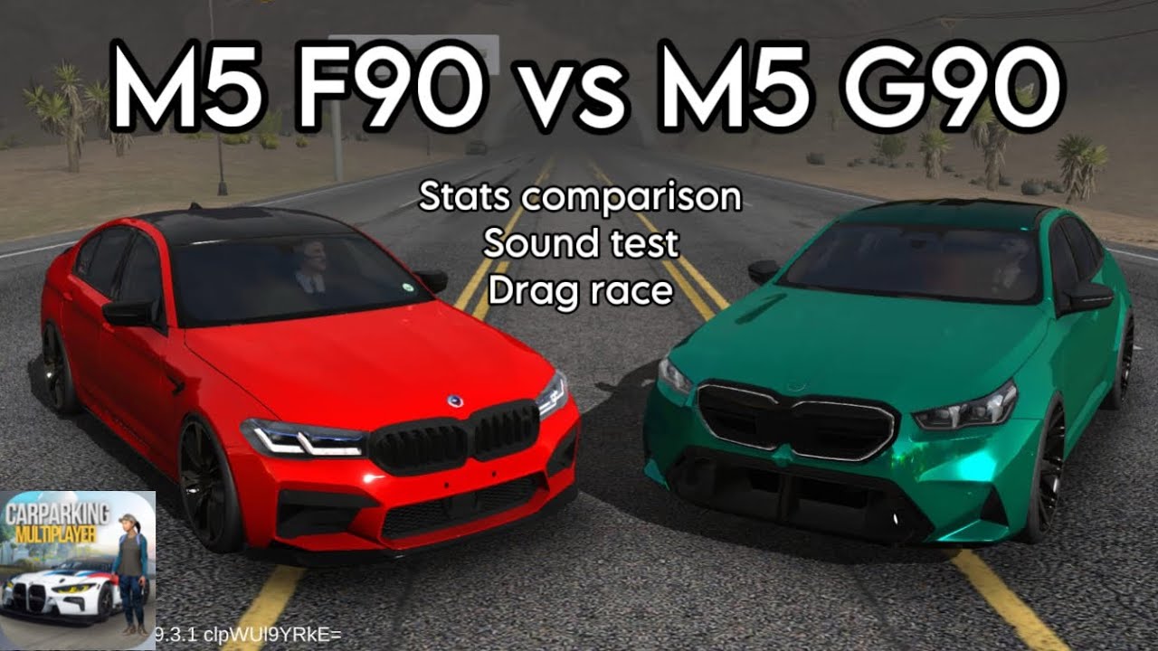 BMW M5 F90 vs BMW M5 G90 comparison in car parking multiplayer