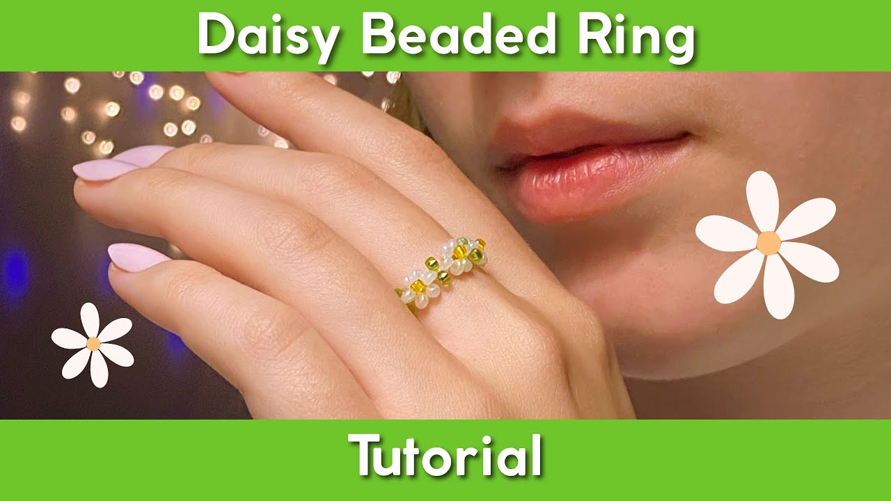 Daisy Ring Tutorial 🌿 Cute Spring Seed Beads Handmade Ring 