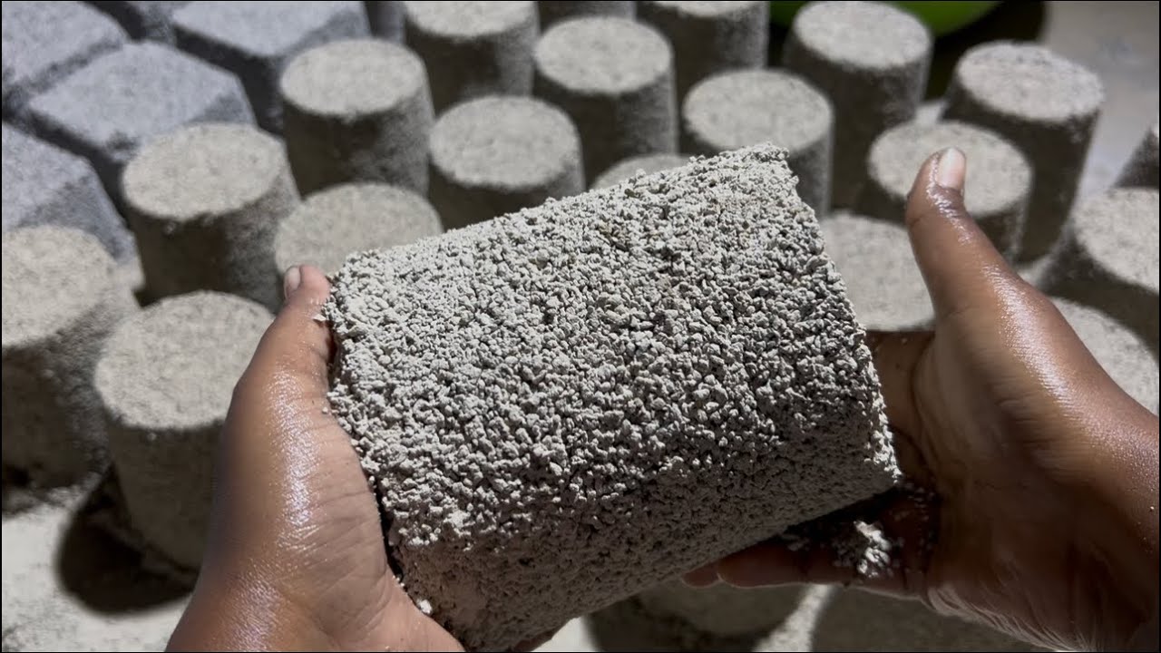 New Crunchy Video 💕 White Concrete Texture Dry Floor Crumbling Water 💦 Pouring 